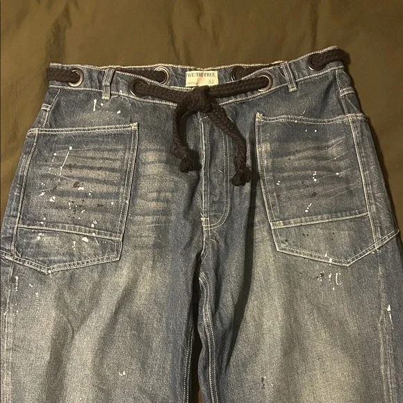 We The Free Moxie Dark Blue Wide Leg Jeans - Picture 7 of 13